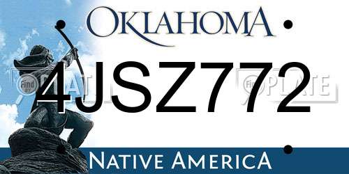 4JSZ772 Oklahoma License Plate