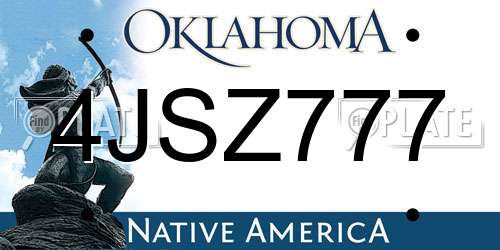 4JSZ777 Oklahoma License Plate