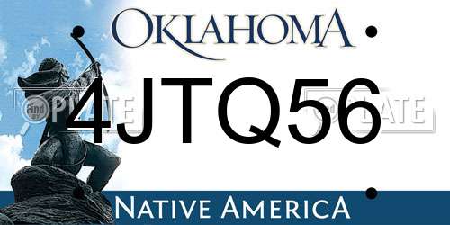 4JTQ56 Oklahoma License Plate