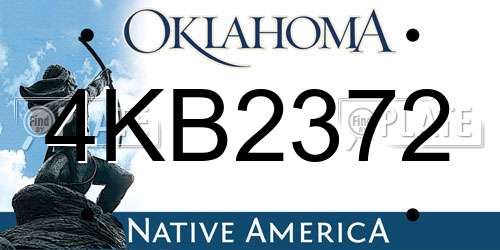 4KB2372 Oklahoma License Plate