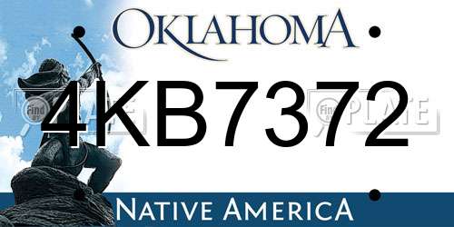 4KB7372 Oklahoma License Plate