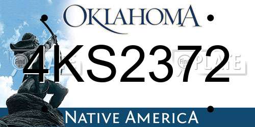 4KS2372 Oklahoma License Plate