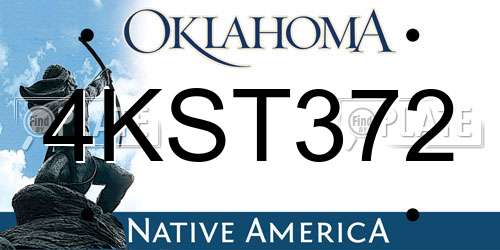 4KST372 Oklahoma License Plate