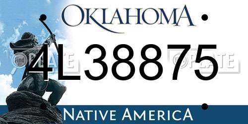 4L38875 Oklahoma License Plate