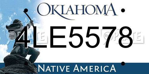 4LE5578 Oklahoma License Plate