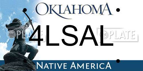 4LSAL Oklahoma License Plate