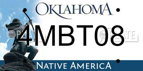 4MBT08 Oklahoma License Plate