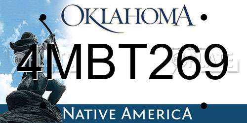 4MBT269 Oklahoma License Plate