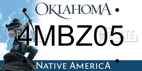 4MBZ05 Oklahoma License Plate