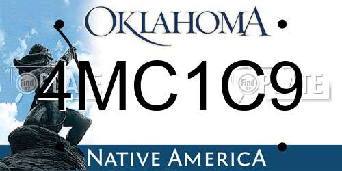 4MC1C9 Oklahoma License Plate
