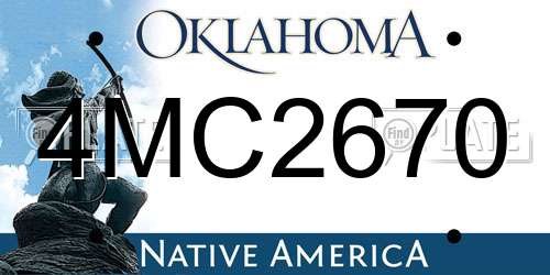 4MC2670 Oklahoma License Plate