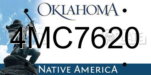 4MC7620 Oklahoma License Plate