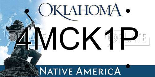 4MCK1P Oklahoma License Plate