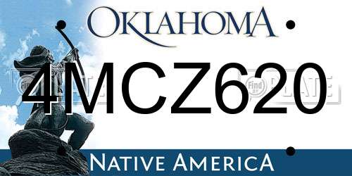 4MCZ620 Oklahoma License Plate