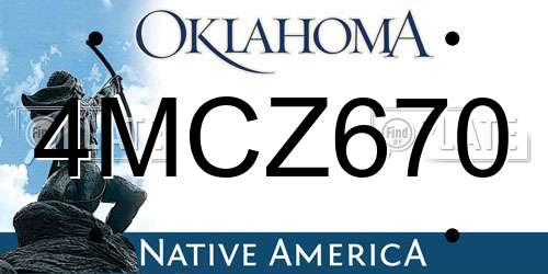 4MCZ670 Oklahoma License Plate