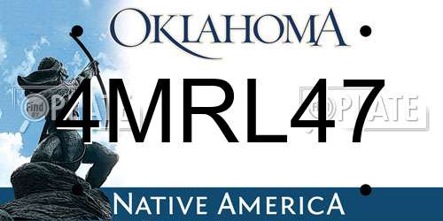 4MRL47 Oklahoma License Plate