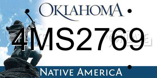 4MS2769 Oklahoma License Plate
