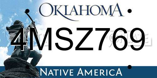 4MSZ769 Oklahoma License Plate