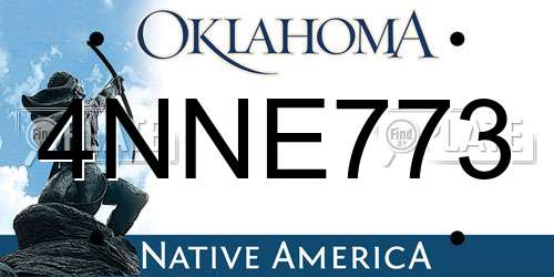 4NNE773 Oklahoma License Plate