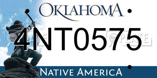 4NT0575 Oklahoma License Plate