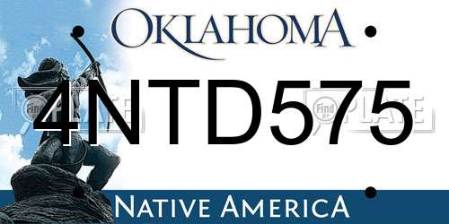 4NTD575 Oklahoma License Plate