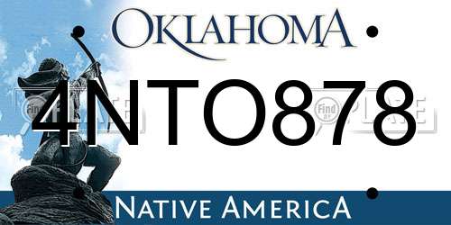 4NTO878 Oklahoma License Plate