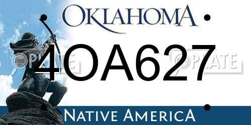 4OA627 Oklahoma License Plate