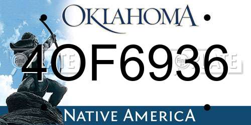 4OF6936 Oklahoma License Plate