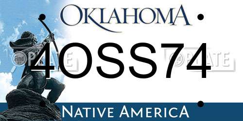 4OSS74 Oklahoma License Plate