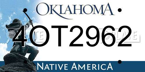 4OT2962 Oklahoma License Plate