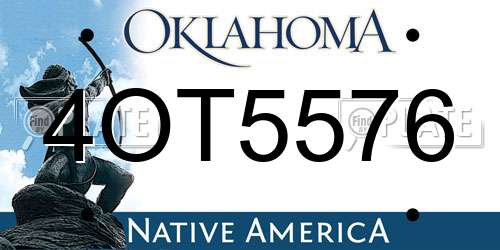 4OT5576 Oklahoma License Plate