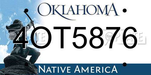 4OT5876 Oklahoma License Plate