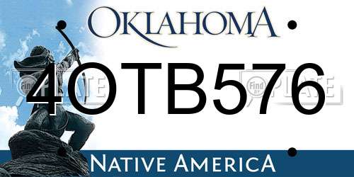 4OTB576 Oklahoma License Plate