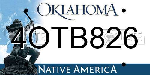 4OTB826 Oklahoma License Plate