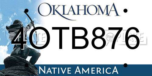 4OTB876 Oklahoma License Plate