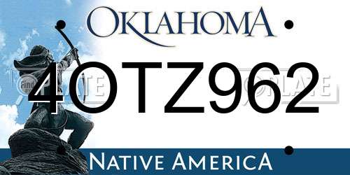 4OTZ962 Oklahoma License Plate