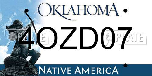 4OZD07 Oklahoma License Plate