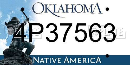 4P37563 Oklahoma License Plate