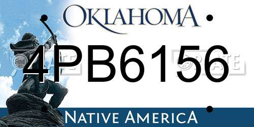 4PB6156 Oklahoma License Plate