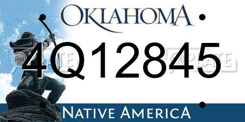 4Q12845 Oklahoma License Plate