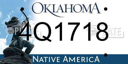 4Q1718 Oklahoma License Plate
