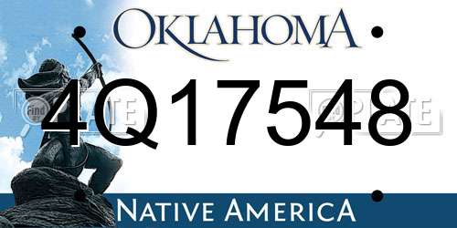4Q17548 Oklahoma License Plate