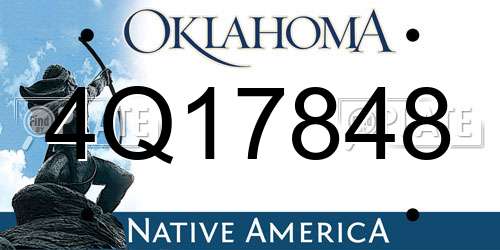 4Q17848 Oklahoma License Plate