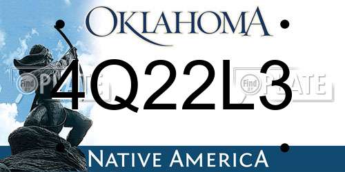 4Q22L3 Oklahoma License Plate