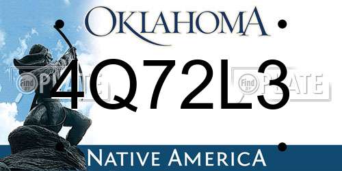 4Q72L3 Oklahoma License Plate