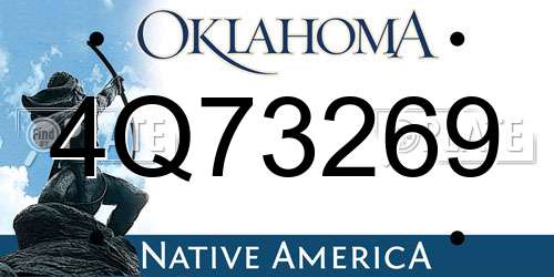 4Q73269 Oklahoma License Plate