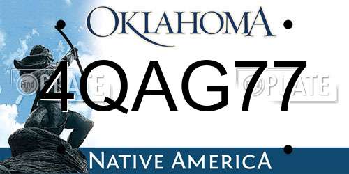 4QAG77 Oklahoma License Plate