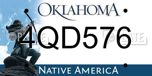 4QD576 Oklahoma License Plate
