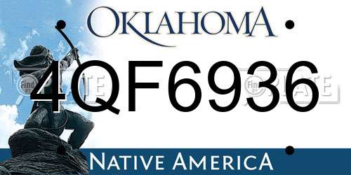 4QF6936 Oklahoma License Plate