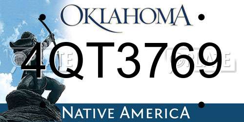 4QT3769 Oklahoma License Plate
